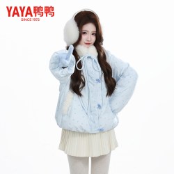 YAYA 女短款甜美可爱时尚宽松百搭保暖外套冬