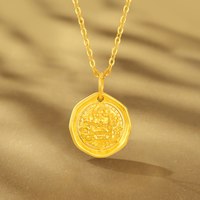 88VIP：梦金园 黄财神黄金吊坠5D硬金电铸工艺立体饱满福运绵长精雕细琢
