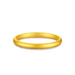周大福 素圈沙面泥鳅背闭口镯三金五金足金黄金手镯EOF2083
