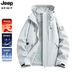 JEEP SPIRIT 吉普 冲锋外套  单层-浅灰