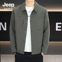 JEEP SPIRIT 夹克男秋季新款简约时尚通勤百搭商务男装休闲外套ZH2665驼绿XL