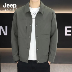 JEEP SPIRIT 夹克男秋季新款简约时尚通勤百搭商务男装休闲外套ZH2665驼绿XL