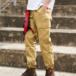 Dickies 美式工装裤男宽松多口袋束脚裤 卡其色    32