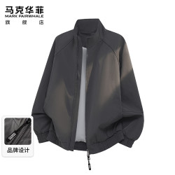马克华菲 外套男士春秋季美式户外飞行员夹克男时尚百搭宽松上衣 深灰色 XL