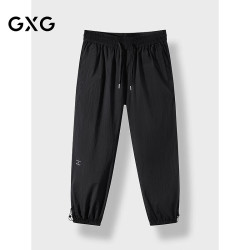 GXG 男装 黑色束脚休闲裤宽松长裤男士 秋G24X023096 黑色 S