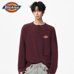 Dickies 复古潮流休闲亨利领长袖T恤男士2026年秋季新款宽松舒适上衣男装