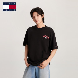 TOMMY HILFIGER Tommy春夏男装纯棉潮流拱形刺绣纯色内搭短袖T恤上衣