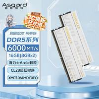 阿斯加特 海姆达尔 DDR5 6000 CL28 极地白 16GB(8GBx2) 台式机内存