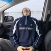 月伊纺 秋冬新款立领休闲服男士潮流百搭半高运动服上衣青年字母印花外套