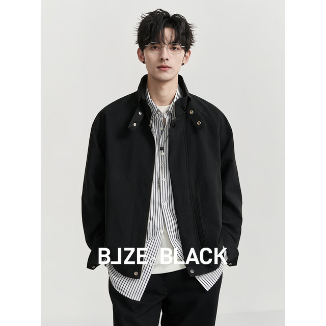 伯爵卓尔 26秋季设计感工装立领夹克外套男时尚休闲大口袋上衣痞帅