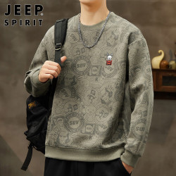 JEEP SPIRIT 吉普卫衣男士外套男美式长袖T恤男装上衣服秋季高端休闲打底衫