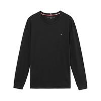 TOMMY HILFIGER 男士圆领长袖T恤 纯棉 黑色 XL