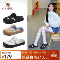 骆驼 云贝鞋女轻软运动风勃肯鞋半拖休闲鞋 L26S076030 黑色 35