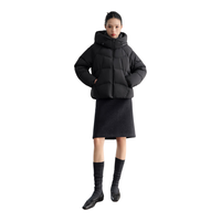 森马 90绒子短款连帽羽绒服 黑色 L