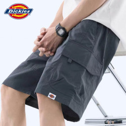 Dickies 冰丝短裤男士2026夏季新款速干工作运动沙滩宽松五分中大裤衩子装 深灰色