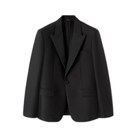 Loro Piana LP男装西装羊毛混纺单排扣V领休闲长袖西服套装2026新款 黑色 (8000) 46
