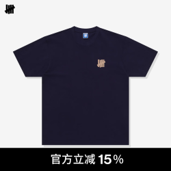 UNDEFEATED 五条杠官方2026春季新品UNDFTD字母短袖T恤男 藏青色 L