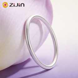 紫金黄金 紫金（ZiJin）银手镯足银999光面正圆银镯子时尚素圈正品节日礼物 56# 20g