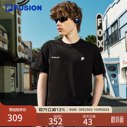 斐乐 FUSION斐乐潮牌男子针织短袖衫2026夏季新款时尚基础速干T恤 正黑色-BK L 17