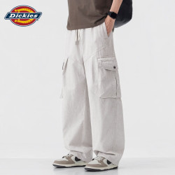 Dickies 港式复古休闲裤男士2026秋季新款宽松直筒潮牌速干凉感长裤子男装 杏色