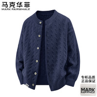 马克华菲 夹克男春秋季圆领开衫毛衣美式休闲户外针织衫外套 藏青 XL