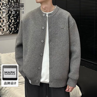 马克华菲 毛衣男士秋冬季潮牌针织衫男款休闲宽松棒球领开衫外套男装上衣服
