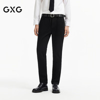 GXG 男装黑色基础款休闲直筒裤通勤牛仔裤长裤 黑色 165/S