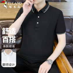 啄木鸟 短袖t恤男夏季透气翻领Polo打底衫男士舒适冰感休闲上衣服男装