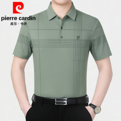 皮尔·卡丹 皮尔卡丹（pierre cardin）t恤男2026夏季新款T恤男士中年夏装翻领抗皱免烫吸汗透气t恤