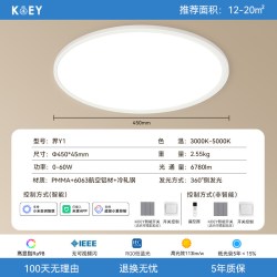 KOEY 柯易 界系列 KCY-GL-120E 吸顶灯 60W 遥控器 白色