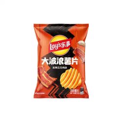 乐事 大波浪 马铃薯片 碳烤五花肉味 70g
