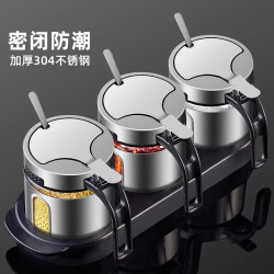 夸克 304不锈钢盐罐调料罐调料盒厨房家用高端食品级调味料罐调料瓶子 双层壁身X1+小勺（送标签