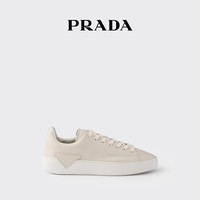 PRADA 普拉达 Court 牛皮革运动鞋 粉笔白 39