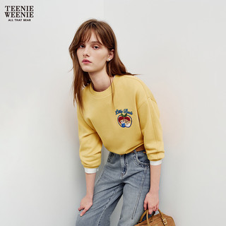 TEENIE WEENIE 小熊刺绣圆领卫衣 黄色 L
