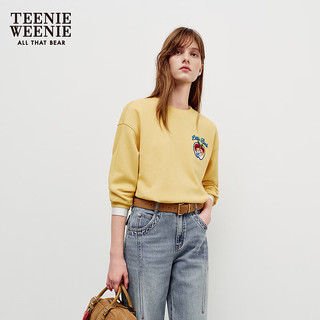 TEENIE WEENIE 小熊刺绣圆领卫衣 黄色 L