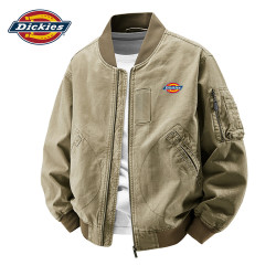 Dickies 美式高端潮流痞帅休闲夹克春秋新款男装宽松开衫长袖工装上衣外套 卡其色  XL
