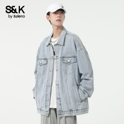 班尼路 S&K复古纯色牛仔外套2026秋季新款男百搭宽松休闲夹克衫上衣男装