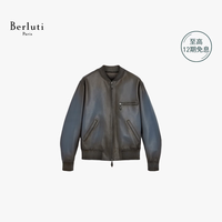 Berluti 26早秋新品男装Un Jour Patina皮革飞行员夹克 焰铁蓝 46 A