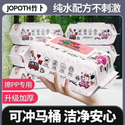 竹卜 湿厕纸女性私处洁阴家庭实惠装厕所擦屁股婴儿宝宝专用卫生湿巾纸