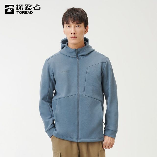 户外徒步：探路者 秋冬男式休闲外套户外旅行徒步防风保暖绒里TAEEAK91531