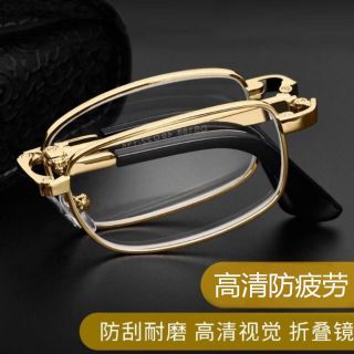 折叠水晶老花镜男高清老人护目镜超轻便携老光眼镜女正品防蓝光