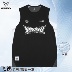 VEIDOORN 背心飞逸投篮服T恤男美式夏季篮球训练运动跑步无袖圆领坎肩V