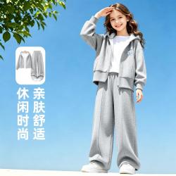 Disney baby 迪士尼宝宝 儿童套装女童高级感开衫上衣初中生女大童休闲外套+长裤两件套装