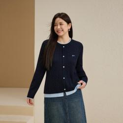 纤莉秀 大码女装韩系温柔风上衣胖mm春秋款