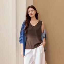 纤莉秀 大码女装简约柔软舒适上衣胖mm2026秋新款