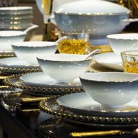 宅家食光：釉下彩餐具套装景德镇陶瓷碗碟家用2026新款骨瓷乔迁轻奢高级碗盘