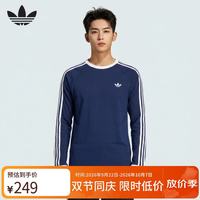 阿迪达斯 三叶草系列 男 3S LS TEE 长袖T恤 KT5066 深靛蓝 M