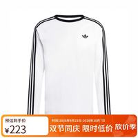 阿迪达斯 三叶草系列 男 3S LS TEE 长袖T恤 KE3545 白色 M