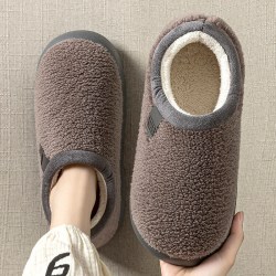 温诗欧 厚底毛绒踩屎感棉拖女