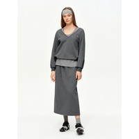 独束 女装时尚通勤百搭2026春季新款卫衣背心半身裙 格雷灰（卫衣） XL （尺码：3）